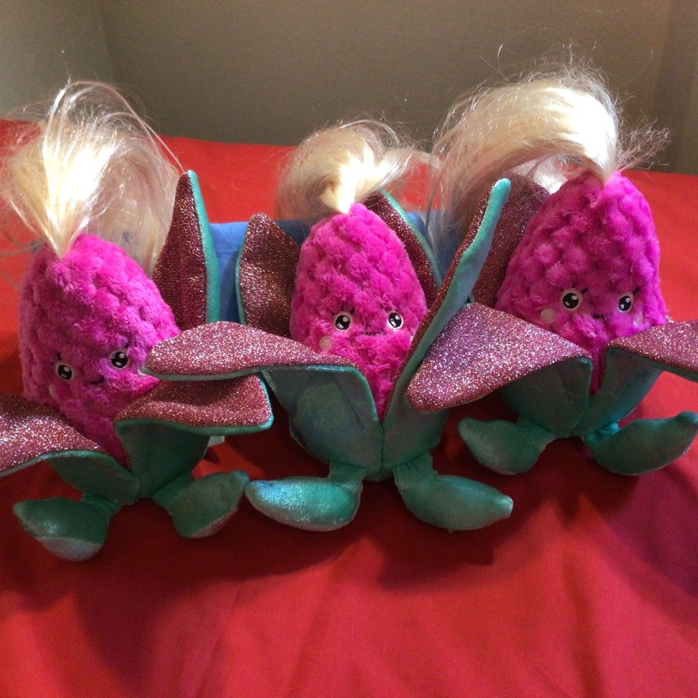 Living On The Veg Set of 3 Dolly Corn Plush Kellytoy 1923 Great Condition